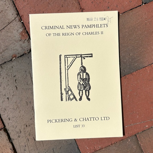 Criminal News Pamphlets of the Reign of Charles II Pickering & Chatto Hanging - Picture 1 of 9